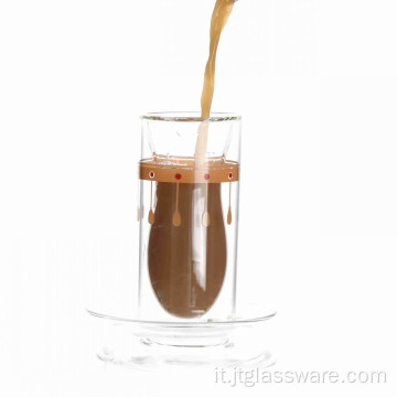 Logo di stampa della tazza di caffè in vetro piccolo